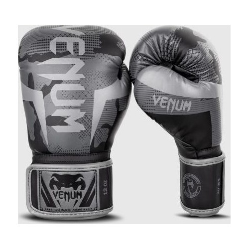 Боксерские перчатки Venum Elite - черный/серый