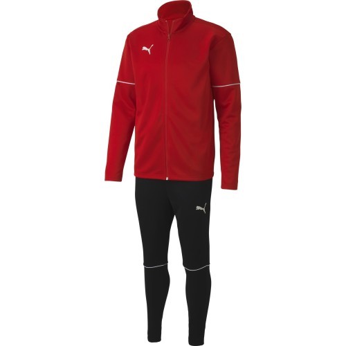 Puma Teamgoal Tracksuit Juniors Black Red 656809 01