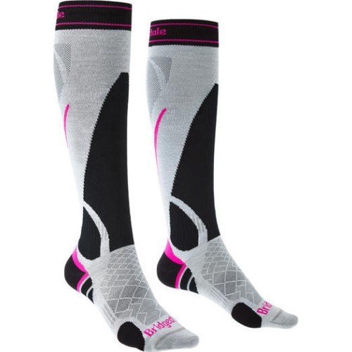 Socks For Women Bridgedale Ski Lightweight, Grey/Black - 852