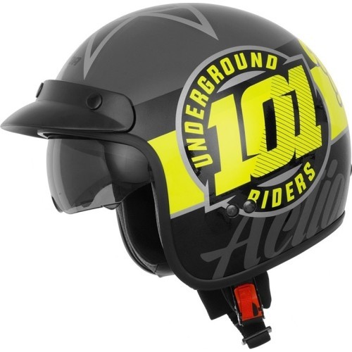 Мотоциклетный шлем Cassida Oxygen 101 Riders Fluo - Fluo Yellow/Black/Metalic Silver