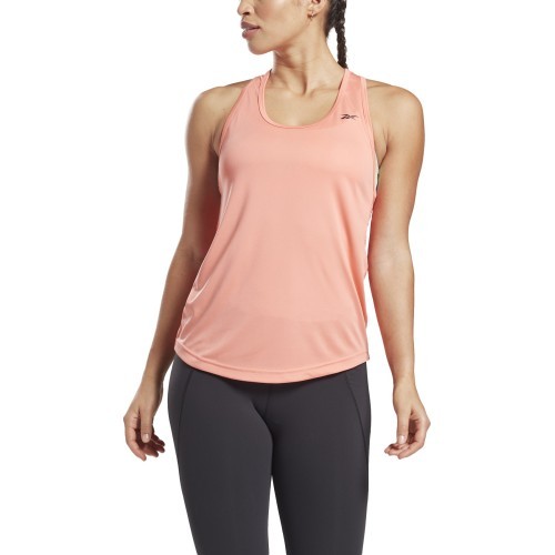Reebok Women's Blouse US Perform Mesh Tan Coral GI6554