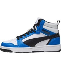 Puma Rebound V6 Mid Jr Junior Shoes White Blue Black 393831 06