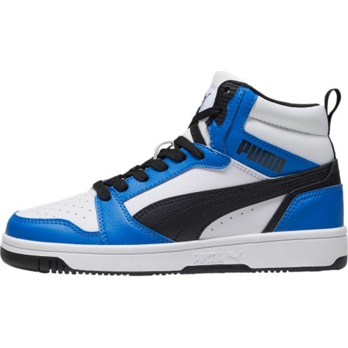 Puma Rebound V6 Mid Jr подростковые кроссовки White Blue Black 393831 06