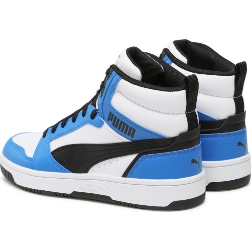 Puma Rebound V6 Mid Jr Junior Shoes White Blue Black 393831 06