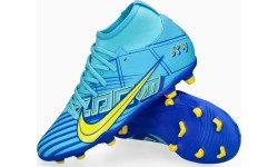 Nike Jr Superfly 9 Club KM FG/MG Teen Football Boots Blue Yellow DO9789 400
