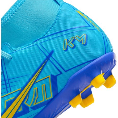 Nike Jr Superfly 9 Club KM FG/MG Teen Football Boots Blue Yellow DO9789 400