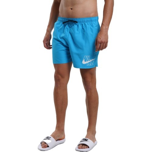 Nike Men's Swim Shorts Logo Solid 5" Blue NESSA566 406