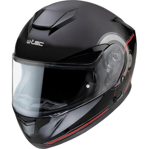 Motorcycle Helmet W-TEC Yorkroad Fusion - Black Grey Red Glossy