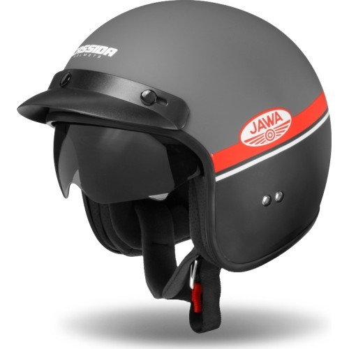 Мотоциклетный шлем Cassida Oxygen Jawa OHC 2023 серый матовый/красный/черный/белы