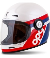 Motorcycle Helmet Cassida Fibre OPG White/Blue/Red