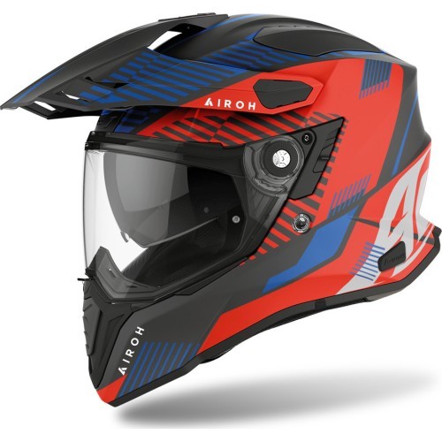 Мотоциклетный шлем Airoh Commander Boost матовый красный/синий 2022