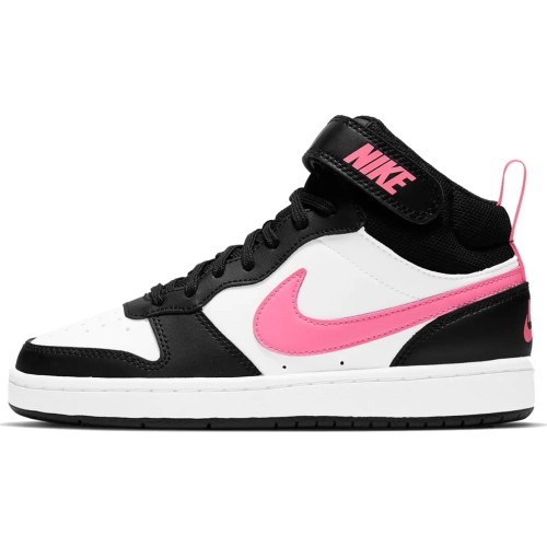 Подростковая обувь Nike Court Borough Mid 2 White Black Pink CD7782 005