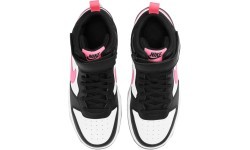 Nike Court Borough Mid 2 Junior Shoes White Black Pink CD7782 005