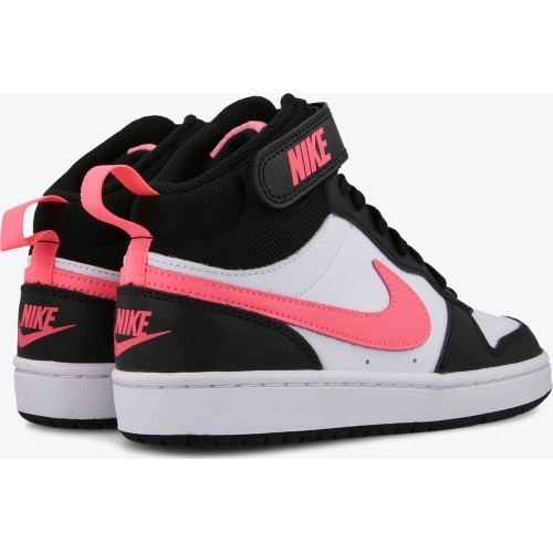 Подростковая обувь Nike Court Borough Mid 2 White Black Pink CD7782 005