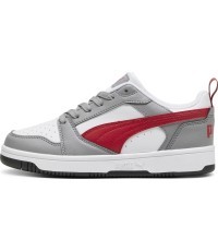 Puma Rebound V6 Lo Jr White Grey Red 393833 09