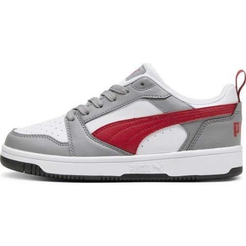 Кроссовки подростковые Puma Rebound V6 Lo Jr White Grey Red 393833 09