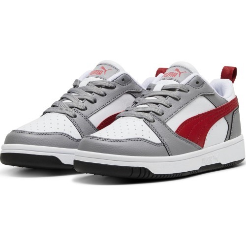 Puma Rebound V6 Lo Jr White Grey Red 393833 09