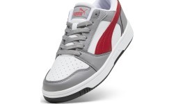 Кроссовки подростковые Puma Rebound V6 Lo Jr White Grey Red 393833 09