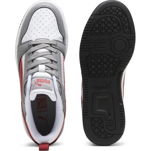 Puma Rebound V6 Lo Jr White Grey Red 393833 09