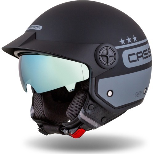 Мотоциклетный шлем Cassida Handy Plus Chief матовый серый/черный
