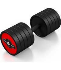 Gumuotas hantelis Marbo, 40 kg, raudonas