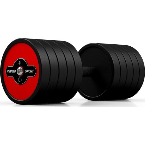 Gumuotas hantelis Marbo, 40 kg, raudonas