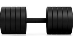 Gumuotas hantelis Marbo, 40 kg, raudonas
