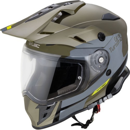 Мотоциклетный шлем W-TEC V331 PR Graphic - Khaki-Grey