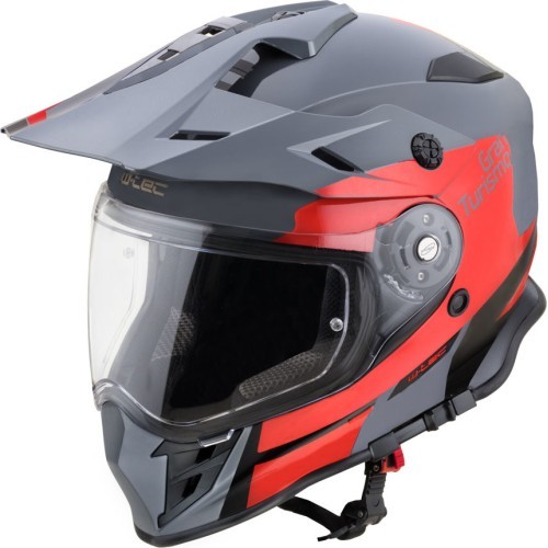 Мотоциклетный шлем W-TEC V331 PR Graphic - Red-Grey