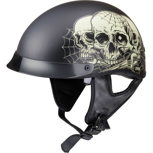 Мотоциклетный шлем W-TEC Black Heart Rednut - Skulls/Matt Black