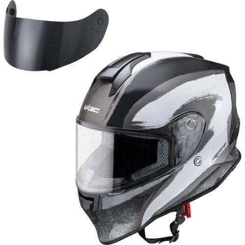 Motorcycle Helmet W-TEC Integra Graphic - Black-White