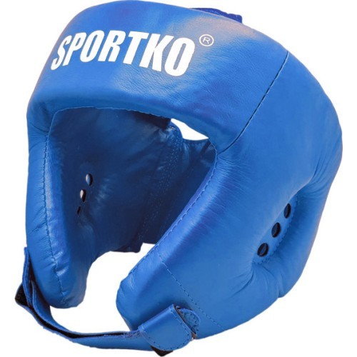 Кожаный боксерский шлем SportKO OK2 - Blue