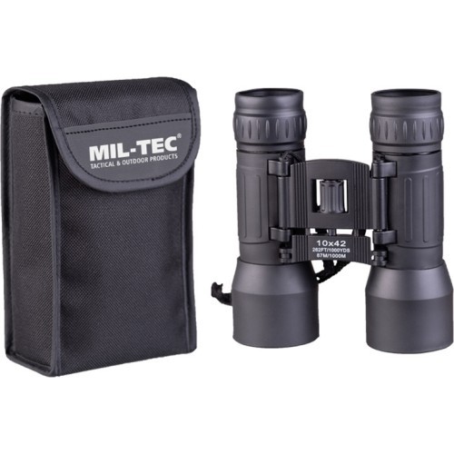Sudedamas žiūronas Mil-Tec 10x42, juodas
