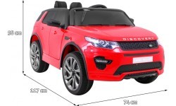 Elektromobilis Land Rover Discovery, raudonas