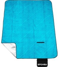 Vilnonė iškylų antklodė 210 x 180 cm mėlyna Spokey PIKNIKO MANDALA