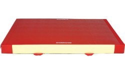 Saugos kilimėlis gimnastikos nusileidimui, dvigubo tankio, PVC apvalkalas, su tvirtinimo juostomis, 240 x 200 x 20 cm
