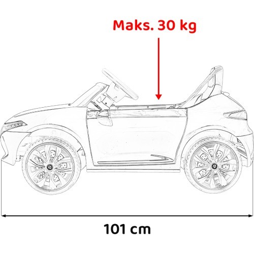 Mercedes Benz AMG EQA vaikiškas elektromobilis, baltas