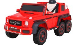 Elektromobilis Mercedes G63 6x6 AMG, raudonas