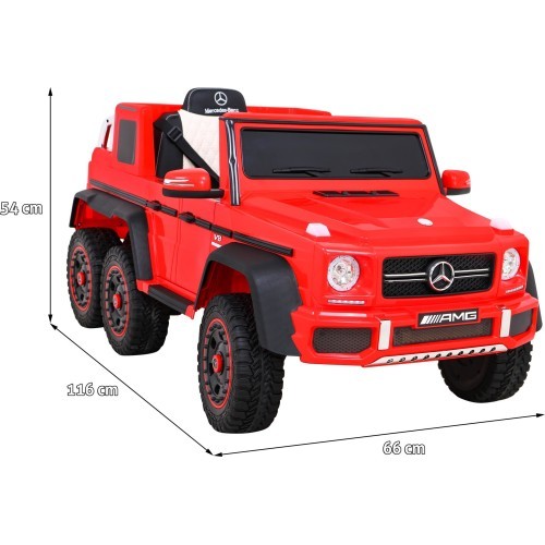 Elektromobilis Mercedes G63 6x6 AMG, raudonas