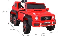 Elektromobilis Mercedes G63 6x6 AMG, raudonas