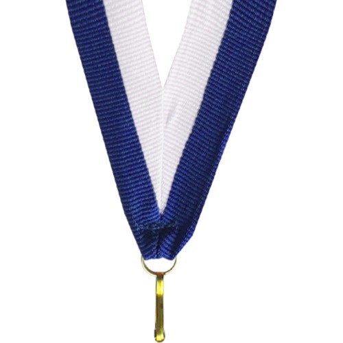 Juostelė medaliui V8 Balta/Mėlyna 1cm