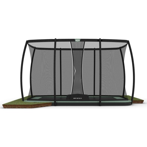 Батут BERG Ultim Champion ECO FlatGround 410 + защитная сетка DLX XL