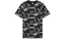 Puma Men's T-Shirt Ess+ Logo Lab Aop Black White 678982 01