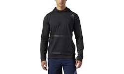 Толстовка Reebok Hexawarm Pullover Hoodie, черная, BR9625