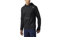 Толстовка Reebok Hexawarm Pullover Hoodie, черная, BR9625