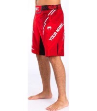 "UFC Adrenaline by Venum" personalizuoti autentiški "Fight Night" vyriški koviniai šortai - ilgo kirpimo - raudoni