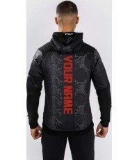 "UFC Adrenaline by Venum" personalizuotas autentiškas "Fight Night" vyriškas džemperis su gobtuvu - juodas