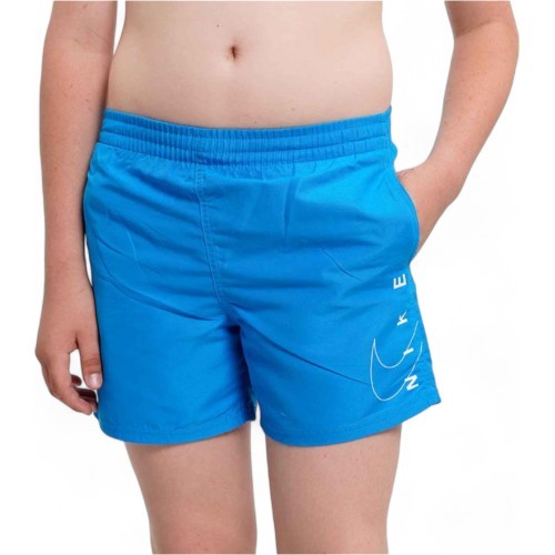 Плавательные шорты для подростков Nike B Split Lgo Volley Short 4" синие NESSC781 458