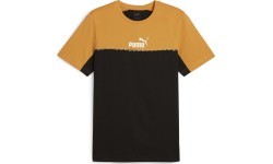 Puma Men's T-Shirt Ess Block X Tape Black Yellow 673341 91