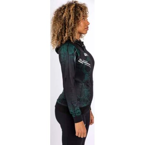 UFC Adrenaline by Venum Personalized Authentic Fight Night Women’s Walkout Hoodie - Emerald Edition - Green/Black